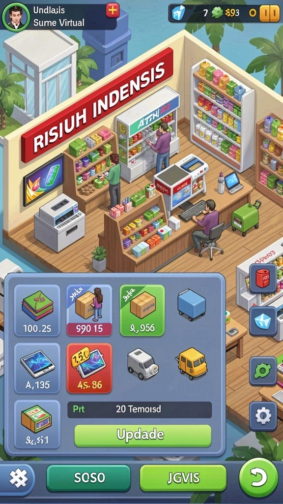Tangkapan layar menunjukkan tampilan antarmuka utama game.