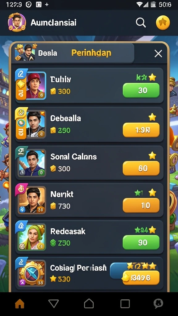 Sistem upgrade karakter yang menarik perhatian.