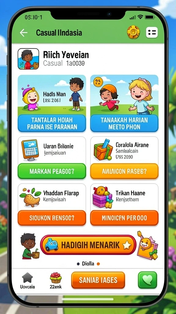 Tampilan karakter yang menarik dan beragam.