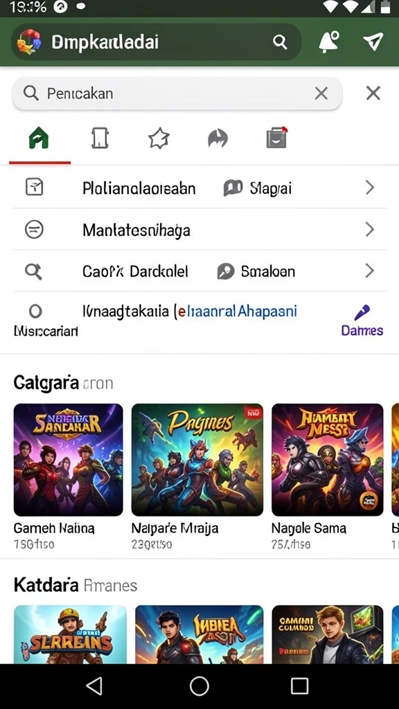 Tampilan menu utama yang menarik dan mudah dinavigasi.